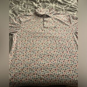 Rhoback Mens Performance Polo The Firework Red White Blue Extra Large XL